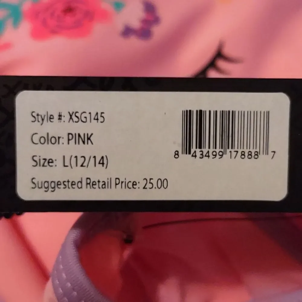 New XOXO Girls 12‎ 14 pink purple unicorn two piece tankini swimsuit